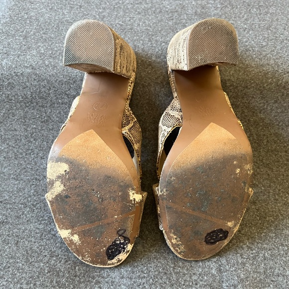 Who What Wear Slipper Heel Sandals Snakeskin Print - Picture 10 of 11